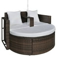 thumbnail image 3 of vidaXL Garden Bed with Parasol Brown Poly Rattan, 3 of 5