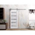 thumbnail image 3 of Slab Barn Door Panel 32 x 96 inches | Lucia 2166 Matte Black Clear Glass | Sturdy Finished Interior Doors | Pocket Closet Sliding, 3 of 6