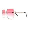 thumbnail image 6 of Womens Oversized Rectangle Butterfly Metal Rim Luxury Fashion Sunglasses Gold - Pink, 6 of 8