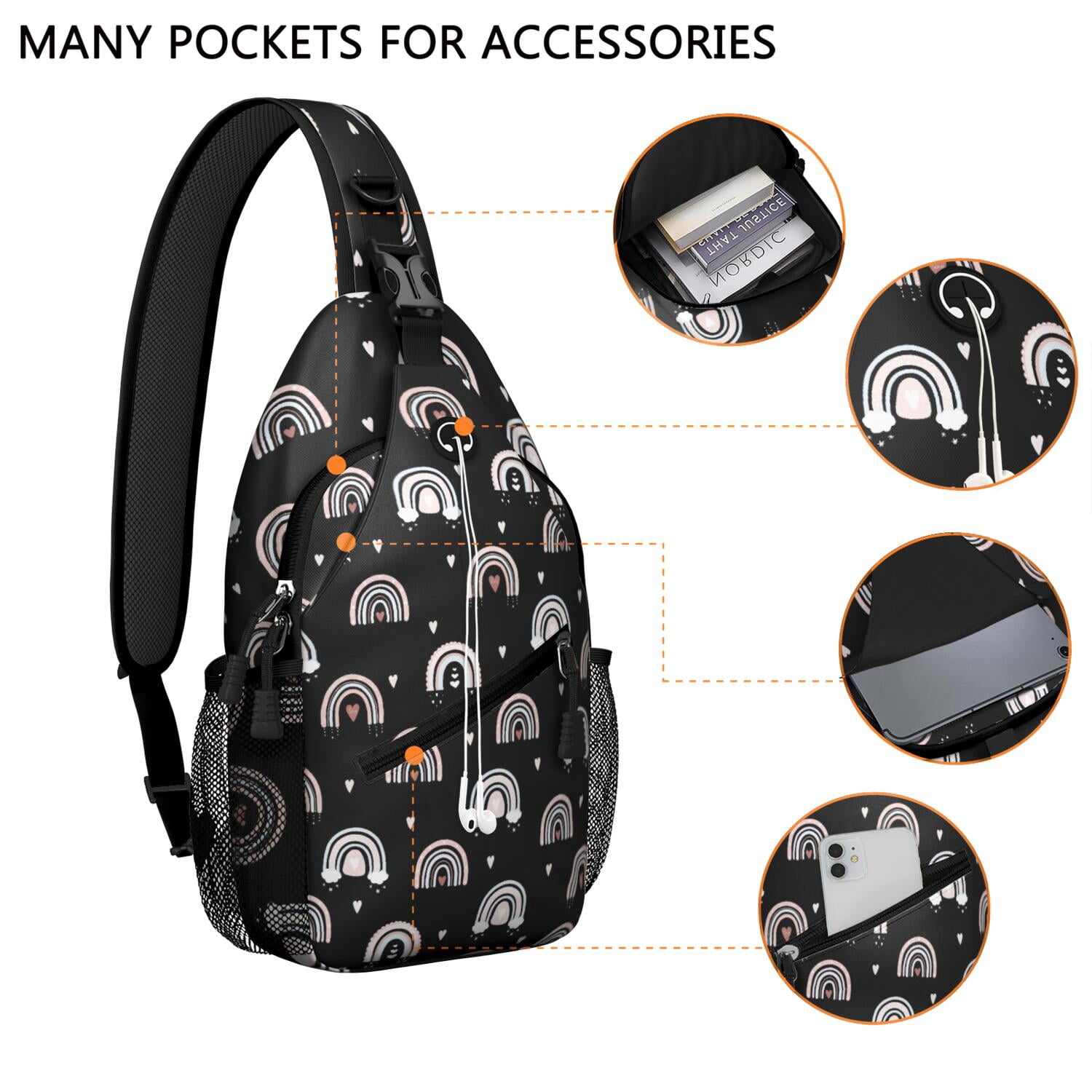 Bohemian Style Chest Bag Colorful Anti-Theft Sling Bag for Women Artistic & Comfortable