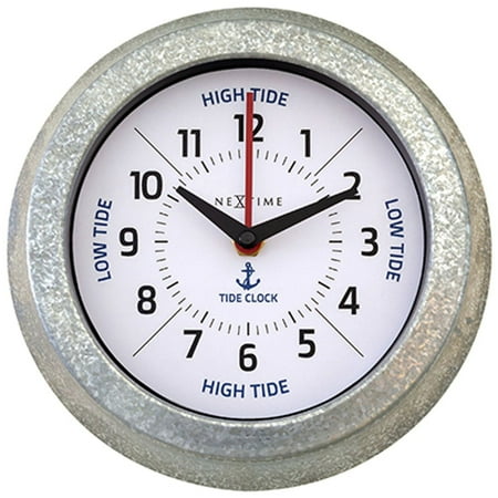 Nextime Tide Wall Clock Galvinised Silver - 22cm