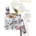 thumbnail image 2 of Grey Red Botanical Table Cloth, Waterproof Tablecloth for Rectangle Tables, Watercolor Spring Floral Summer Leaf Reusable Washable Fabric Table Cover for Restaurant Kitchen Dining Tables 60"x84", 2 of 9