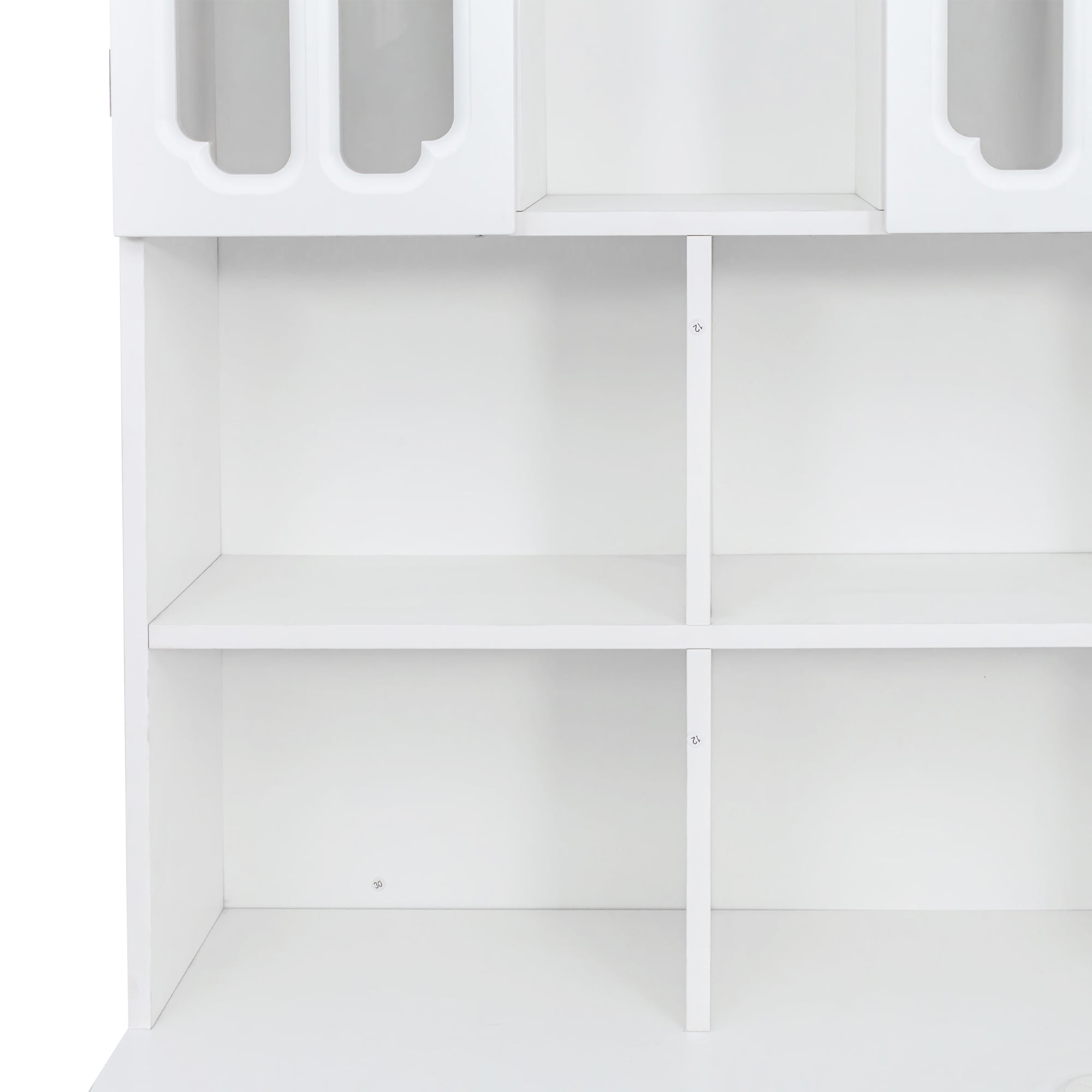 Aukfa 2-in-1 L-Shaped Computer Desk Corner Desk w/ Hutch Drawers & Bookshelf for Home Office,White