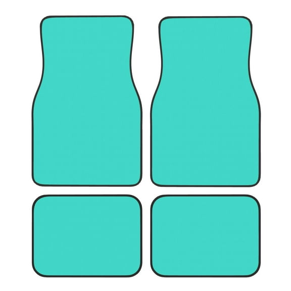 Crystal Fleece Car Floor Mats Set Of Four - Bottom Injection Molded For Easy Installation To Prevent Interior Contamination Suitable For Most Cars Teal