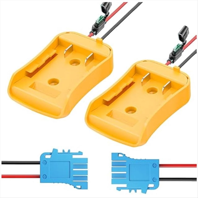 Adaptador de Rueda Eléctrica 2 Piezas para Batería Litio 20 V, con Conector Mazo Cables, Conversión Corriente CC