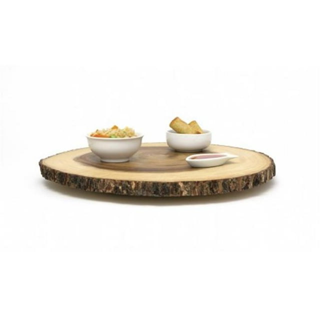 Acacia Slab Lazy Susan with Bark Rim - Large