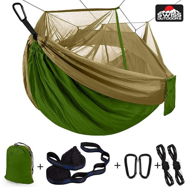 Hamaca Doble con Mosquitero para Camping Swiss Outdoors Verde Unitalla