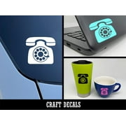 Rotary Dial Phone Craft Vinyl Indoor Outdoor Decal Sticker - Aqua - 4 Inch (Longest Side)