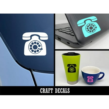 Rotary Dial Phone Craft Vinyl Indoor Outdoor Decal Sticker - Aqua - 4 Inch (Longest Side)