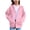 Pink, variant on Zip Up Hoodies for Girls Cute Trendy Cat Hooded Jackets Kids Plain Long Sleeve Fall Winter Athletic Sweatshirts