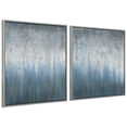 thumbnail image 5 of Empire Art Direct Blue Rain Textured Metallic Hand Painted Diptych Wall Art, 36" x 36" x 1.5" each, Ready to Hang, 5 of 10