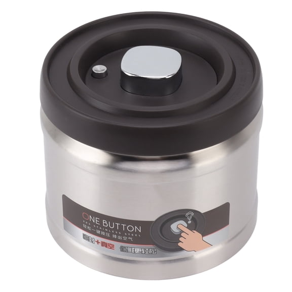 Airtight Vacuum Sealed Coffee Container - 37 oz / 1100 ml 304 Stainless Steel Press Type Food Storage Canister for Coffee Beans Tea Nuts