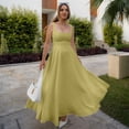 thumbnail image 3 of Women's Square Neck A-Line Maxi Dress Sleeveless Elegant Flowy Summer Graduation Dress, 3 of 8