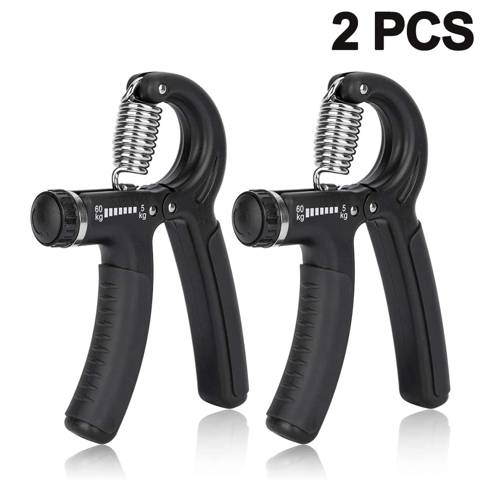 2 Pack Hand Grip Strengthener Trainer Wrist Forearm Strength Workout Exerciser 