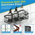 thumbnail image 3 of Shower Caddy, Shower Shelves 5 Pack, Adhesive Shower Organizer for Bathroom & Kitchen, No Drilling, Large Capacity, Rustproof SUS304 Stainless Steel Bathroom Organizer, Bathroom Accessories, Black, 3 of 7