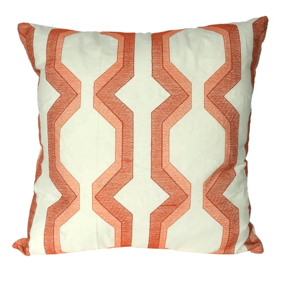 A&B Home 100-percent Cotton Throw Pillow, Coral, 18 by 18-Inch