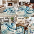 thumbnail image 5 of Area Rug for Living Room, Teal Octopus Coastal Non-Slip Indoor Large Carpet for Bedroom/Dining Room, Vintage Summer Beach Nautical Washable Low-Profile Rectangle Floor Runner Rugs - 5 x 8 Ft, 5 of 8