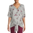 thumbnail image 6 of Time and Tru Women's Maternity Short Sleeve Button Up T-Shirt, 6 of 6