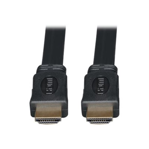 Eaton Tripp Lite Series 16 ft HDMI High-Speed Flat Cable, Digital Video with Audio, UHD 4K (M/M), black,. (4.88 M) - Câble HDMI - HDMI Mâle vers HDMI Mâle - 16 ft - triple Blindage - Noir - Plat
