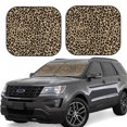 thumbnail image 1 of Balery Leopard Print-1 Parasol para parabrisas de coche de 2 piezas | Parasol plegable para parabrisas delantero de coche para la mayoría de sedanes-Small, 1 of 6