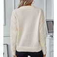 thumbnail image 2 of SWSMCLT Women's Soft Knit Sweater Long Sleeve Pullover Sweaters Thermal Knitted Short Winter Top Warm Fashion Crewneck Spring Drop Shoulder Loose Fit Beige Large, 2 of 5