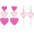 thumbnail image 1 of GOOHOCHY 2 pares de pendientes de corazón cuelgan lindos pendientes colgantes de amor pendientes de San Valentín accesorios de mujer, 1 of 7