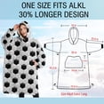 thumbnail image 4 of Oversized Wearable Blanket Hoodie,Black White Soccer Pattern Sherpa Blanket Hoodie with Super Pockets,Super Warm Fuzzy Pullover for Women & Men, 4 of 6