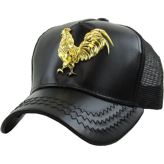 ROOSTER Emblem PU Leather Meshback Snapback