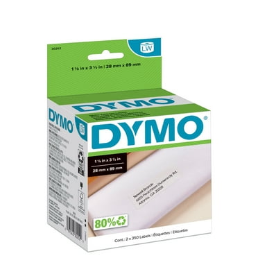 DYMO LW White Mailing Address Labels, for LabelWriter Label Printer, 1-1/8" x 3-1/2", 2 Rolls of 350