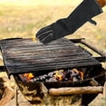 thumbnail image 5 of Guantes extremadamente resistentes al fuego y al calor, de cuero con costuras de kevlar, perfectos para chimenea, estufa, horno, parrilla, soldadura, barbacoa, MIG, rejilla para ollas, etc., 5 of 5