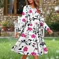 thumbnail image 2 of Stamzod Womens Summer Dresses 2026 Fashion Flower Print Flowy Long Sleeve Dress formal Elegant Dresses for Wedding Guest White F XXL, 2 of 6