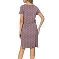thumbnail image 2 of CALIPESSA Women Summer Red Polka Dot Casual Hide Belly Drawstring Knee Length Dress, 2 of 5