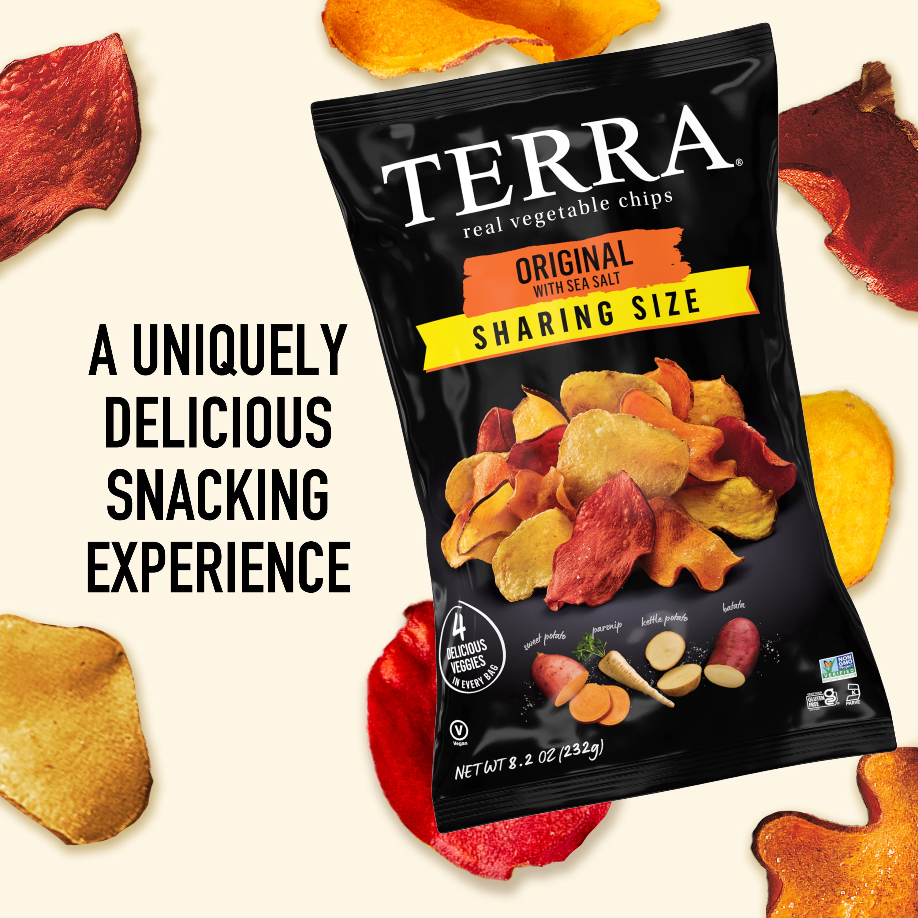 TERRA Sea Salt Original Vegetable Snack Chips, Sharing Size, 8.2 oz