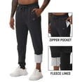 thumbnail image 3 of Taigaofy Men's Winter Fleece Lined Stretch Sweat Pants Zipper Pocket Gray L, 3 of 7