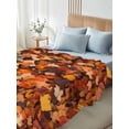 thumbnail image 5 of Twin Flat Sheet 66"x96", Maple Leaf Autumn Soft Lightweight Bedding Flat Sheets Only, Farmhouse Fall Botanical Leaves Brushed Microfiber Top Bed Sheet, Breathable StainResistant Bedsheets, 5 of 9