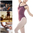 thumbnail image 2 of Malla de tirantes sin mangas, para uso en el gimnasio, talla L, malla de ballet elegante para mujer para practicar danza, 2 of 8