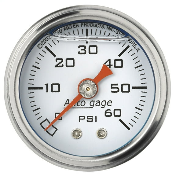 AUTO METER 2176 PRESSURE GAUGE, 0-60 PSI WHITE