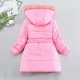 thumbnail image 4 of Girls' Long Winter Coats Warm Parka Lined Puffer Jacket Thicken Fleece Hooded Coat with Collar for Girls Pink 4-5 Years, 4 of 7