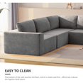 thumbnail image 5 of LUCKHAO Modern Modular Minimalist L Shaped Sectional Sofa Sets, Foam-Filled Convertible Sleeper Sofa Bed, 5 Pcs Free Combination Luxury Floor Cloud Couch, Oversized Corner Sofa for Living Room, 5 of 9