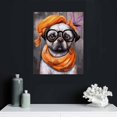 thumbnail image 4 of COMIO Hand Painted Oil Painting on Canvas wall art,American style Light luxury style Animal zodiac funny Big glasses Dog / colorful hotel mural Living room entrance hallway Restaurant cafe, 4 of 4