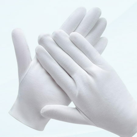 

3 Pairs of White Cotton Gloves for Dry Hands Eczema SPA Moisturizing - Work Gloves Liners to serve Clothes Inspection