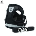thumbnail image 3 of PULLIMORE No Choke Dog Harness Leash Set Adjustable Reflective Puppy Vest Harness for Small Dogs Cats (M, Black), 3 of 9
