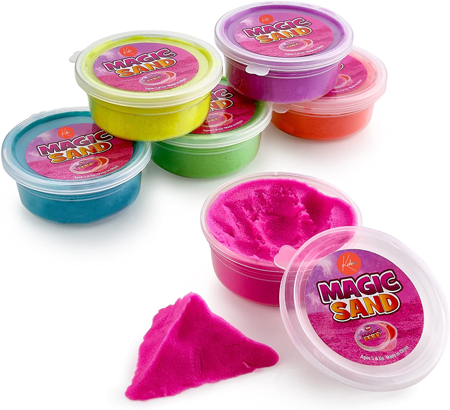 TOYIFY Colorful Sand 6 Pack of Magic Sand in Assorted Colors