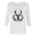 thumbnail image 4 of GaThRRgYP Womens Plus Size Tops,Blouse for Women under $10,Women's New 3/4 Sleeve Western Style Printed Casual Top T-shirt White M, 4 of 4