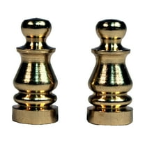 Creative HobbiesÂ® ELY505 Solid Brass Finial for Lamp Shades 1 Inch Tall, Brass Plated -Pack of 2