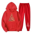 thumbnail image 2 of Aoochasliy Christmas Day Suit Womens Gifts for Plus Size 2PC Long Sleeve Pullover Hoodies Sweatshirt and Sweatpants Fall Winter Suit, 2 of 3