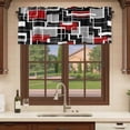 thumbnail image 6 of 2 Pack Valances for Window, Red Black Geometric Short Curtains for Kitchen Bedroom Living Room, Modern Color Block Abstract Rod Pocket Small Window Treatment Valance Drapes 42 x 12 Inch, 6 of 8