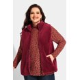 thumbnail image 2 of CASSIE LIZ Plus Size Vests 3X Womens Fashion Wine Red Fleece Sherpa Fall Vests Zip Up Ladies Casual Vests Fuzzy Winter Vest Jackets Lightweight Sleeveless Loose Fit Vests with Pocket 3XL 22W 24W, 2 of 12