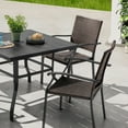 thumbnail image 4 of Nuu Garden Outdoor Dining Set 5 Piece Patio Dining Set with Umbrella Hole, Weather-Resistant Iron Table with 1.57’’ umbrella hole and 4 Wicker Chairs, Black, 4 of 10