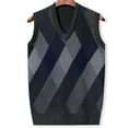 thumbnail image 2 of Augper Man Fallow Pullover Casual Sweater Vest Fashion V-neck Woolen Sweater Sleeveless, 2 of 4